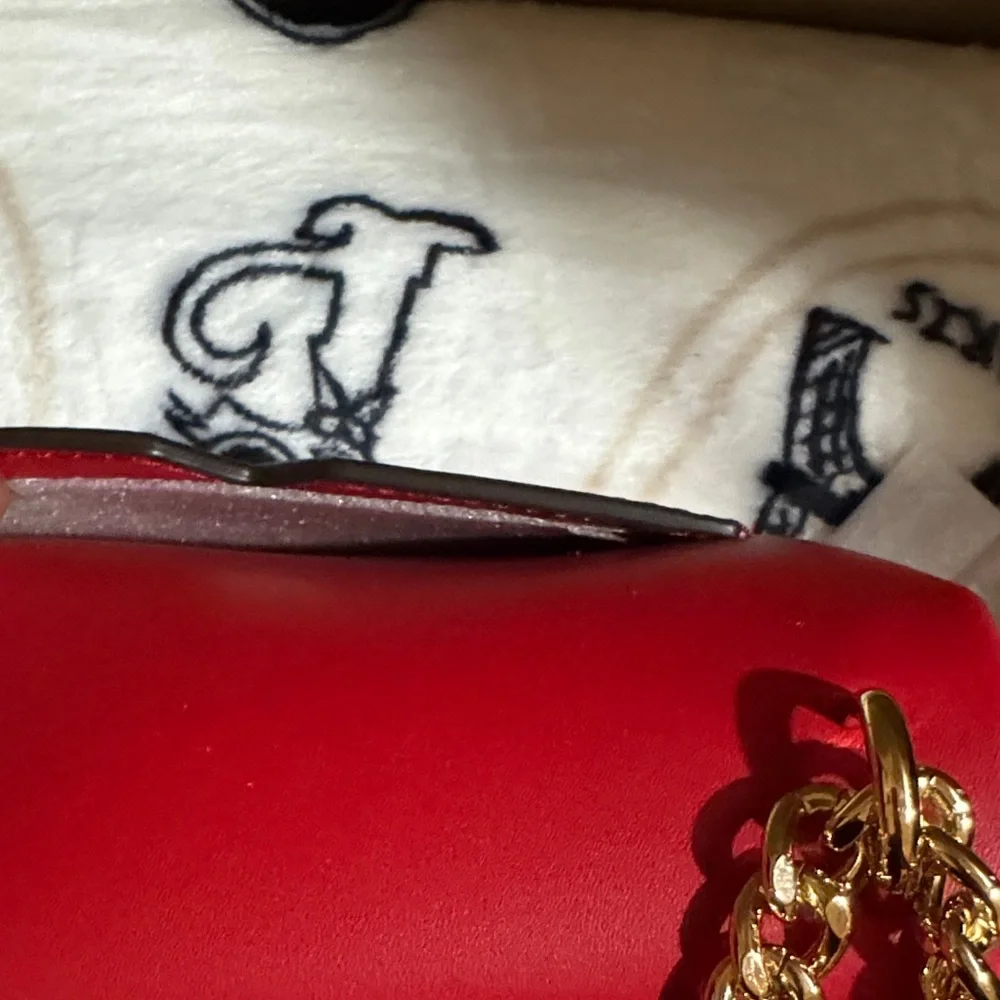 NWT Michael Kors Bright Red Crossbody/Shoulder Bag With Beautiful Gold Charms - Picture 13 of 16